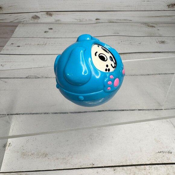 1996 McDonald’s Fisher Price Puppy Roly Poly Toy Blue Heart Design Vintage - Picture 4 of 5